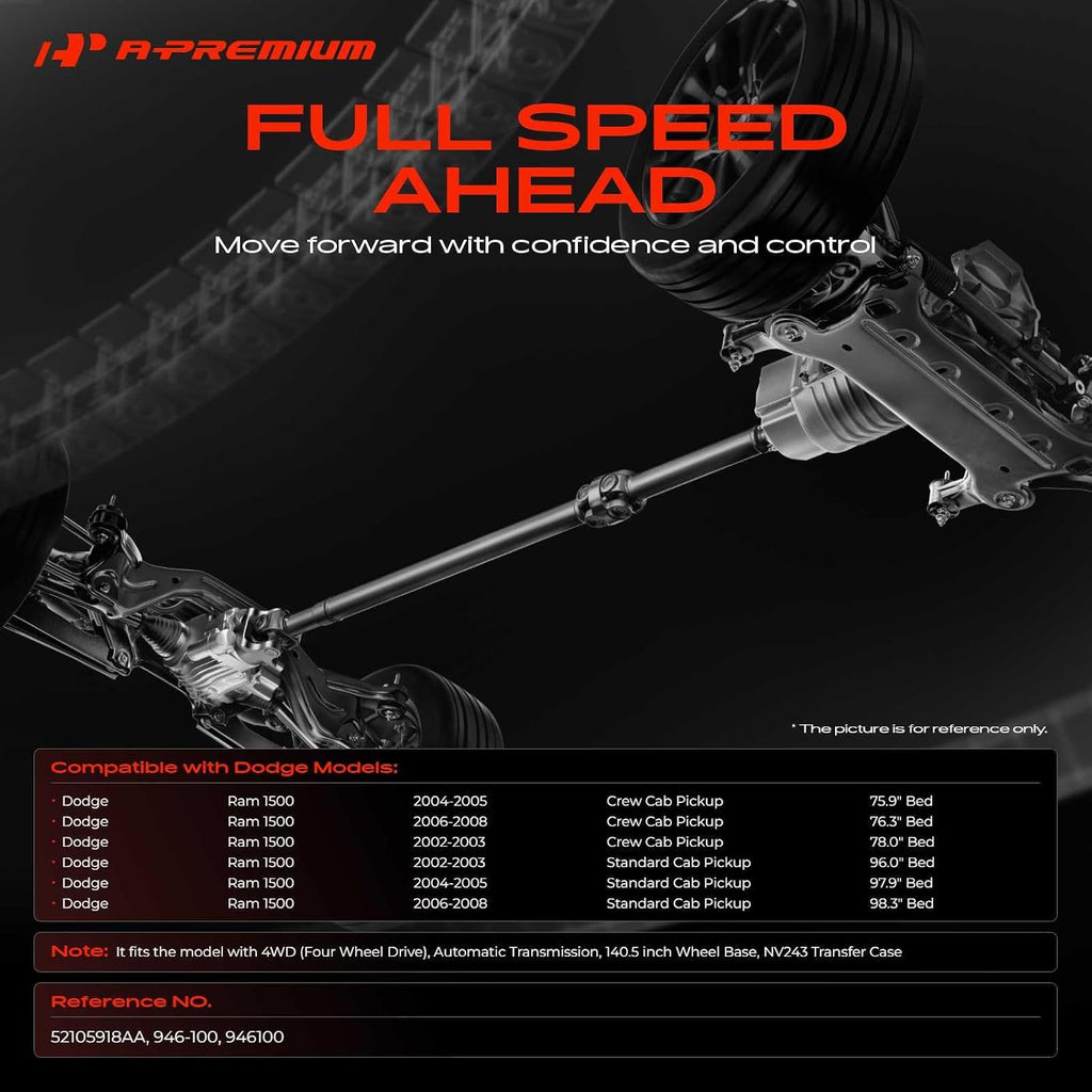 A-Premium Rear Drive Shaft Driveshaft Assembly Compatible with Dodge