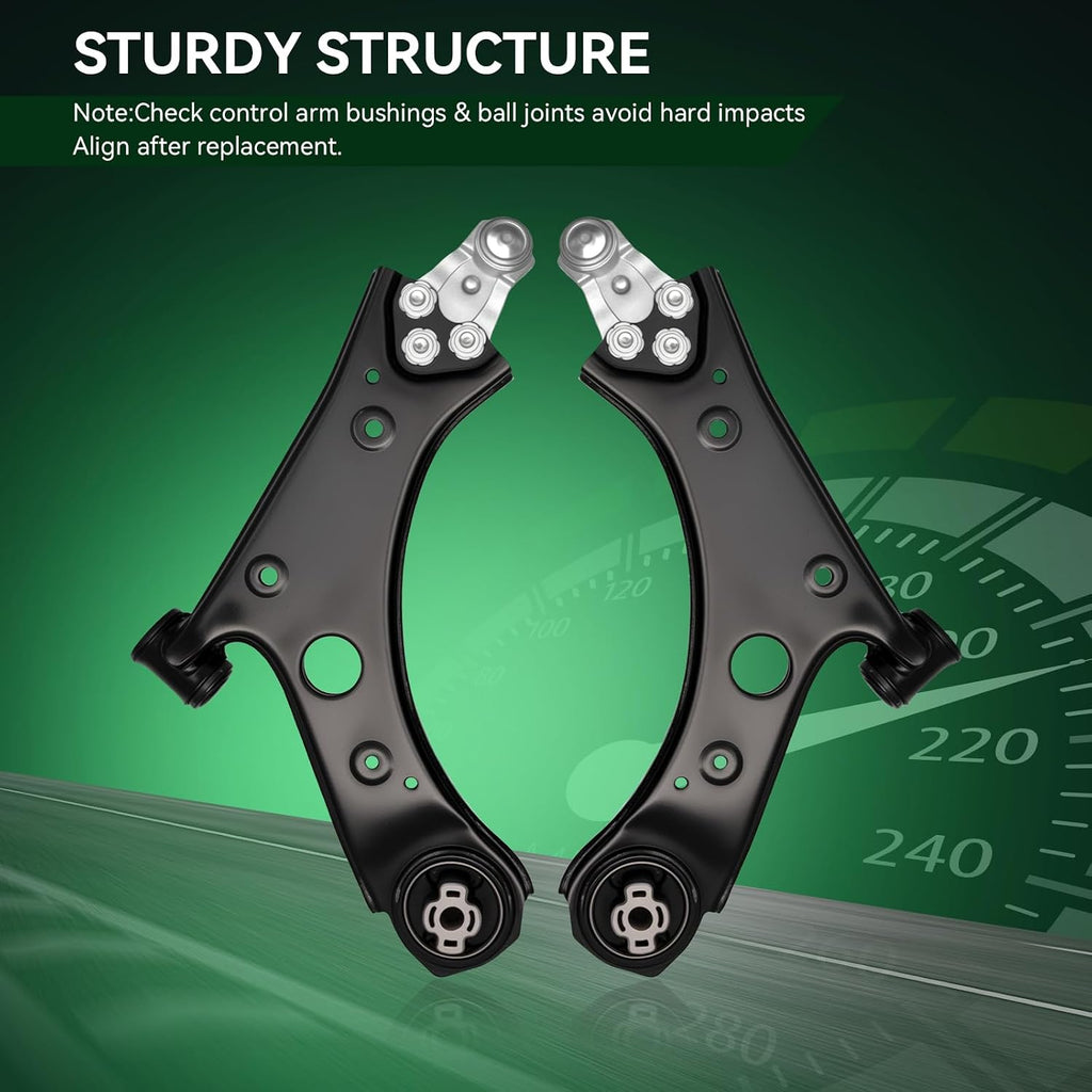 AUQDD 2Pc Suspension Front Lower Control Arm and Ball Joint Assembly Fit For 2015-2023 Je-ep Renegade w/AWD, 18-26 Compass /16-23 Fi-at 500X w/AWD (Replace # K623777 K623776 68429726AB 68429725AB)
