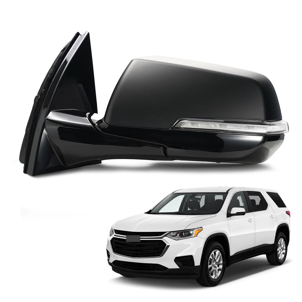 Left Driver Side Mirror Assembly For Chevy Traverse 2020‑2021