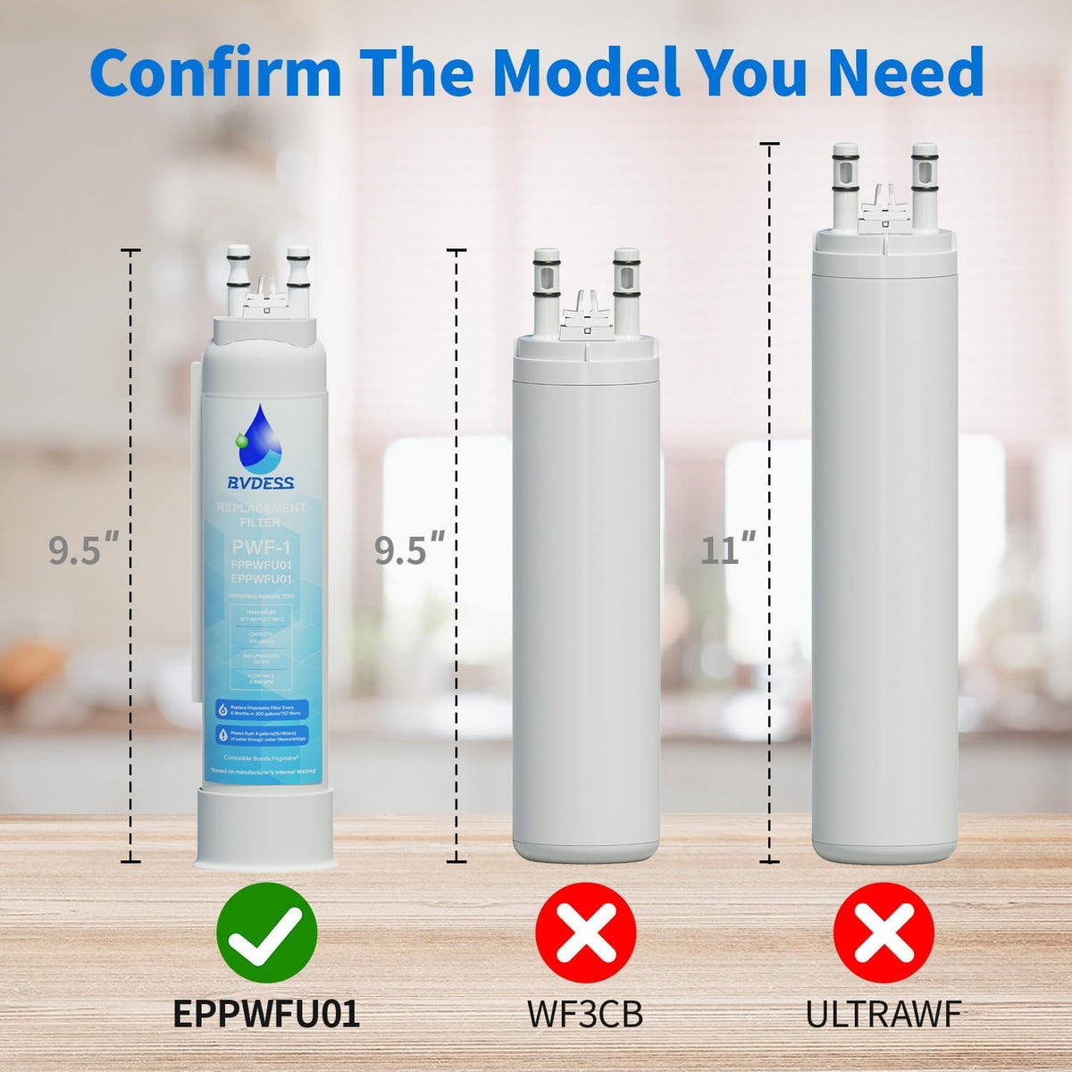 FPPWFU01 Water Filter Replacement, 2 Pack