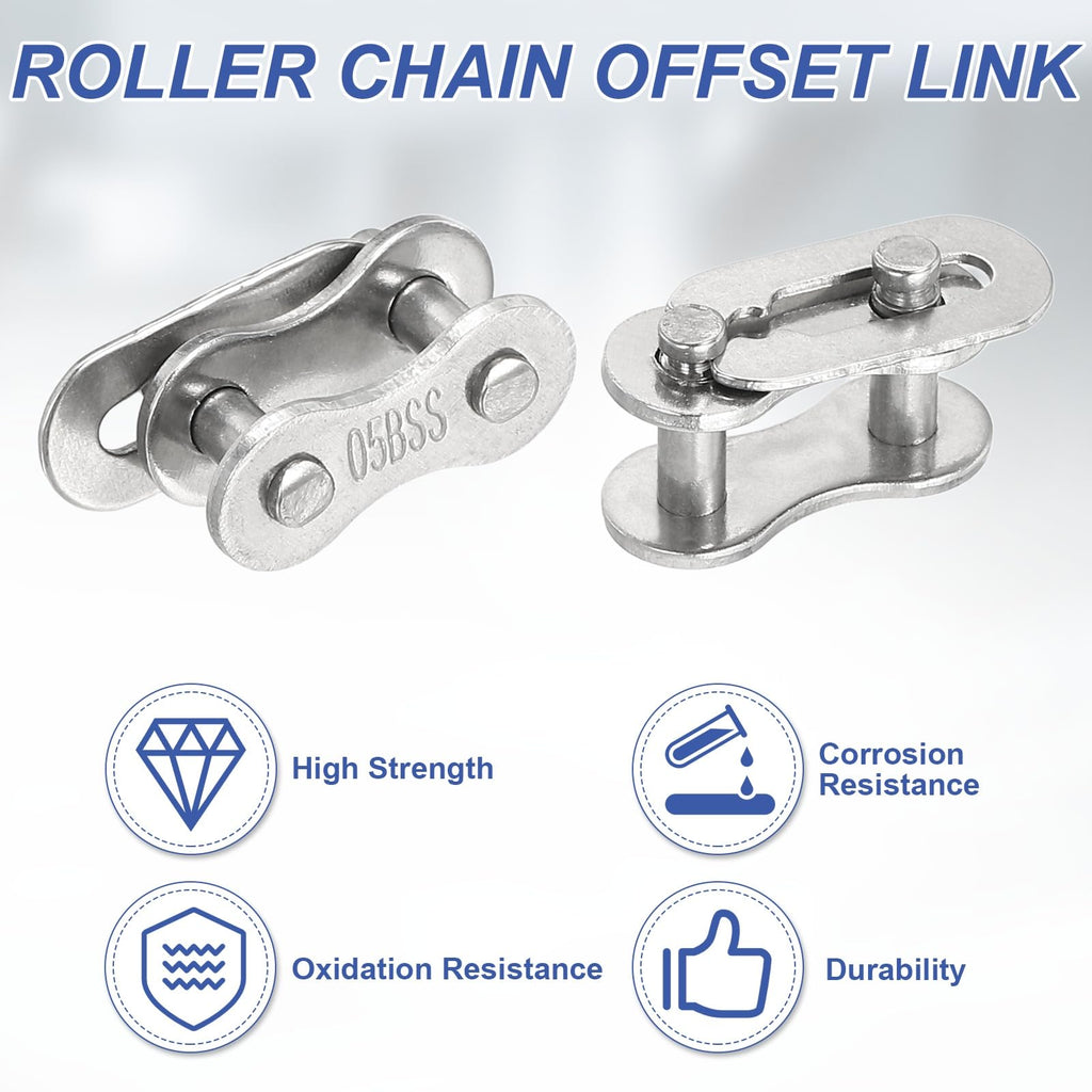 DTGN 8Pcs ISO(DIN) 05B-1 Roller Chain Connect Link, 8mm Pitch