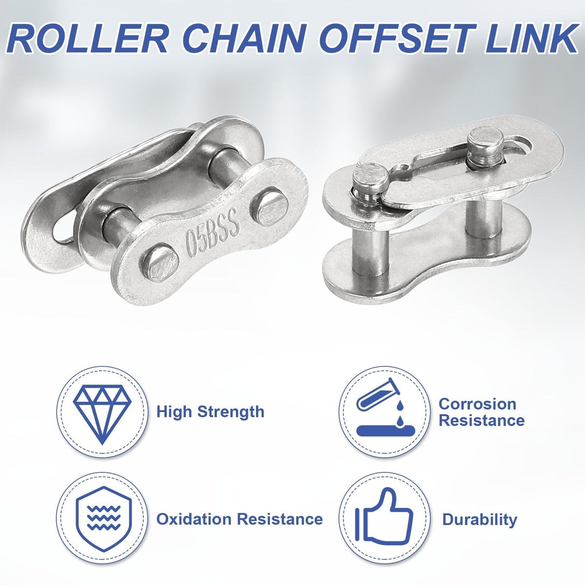 DTGN 8Pcs ISO(DIN) 05B-1 Roller Chain Connect Link, 8mm Pitch