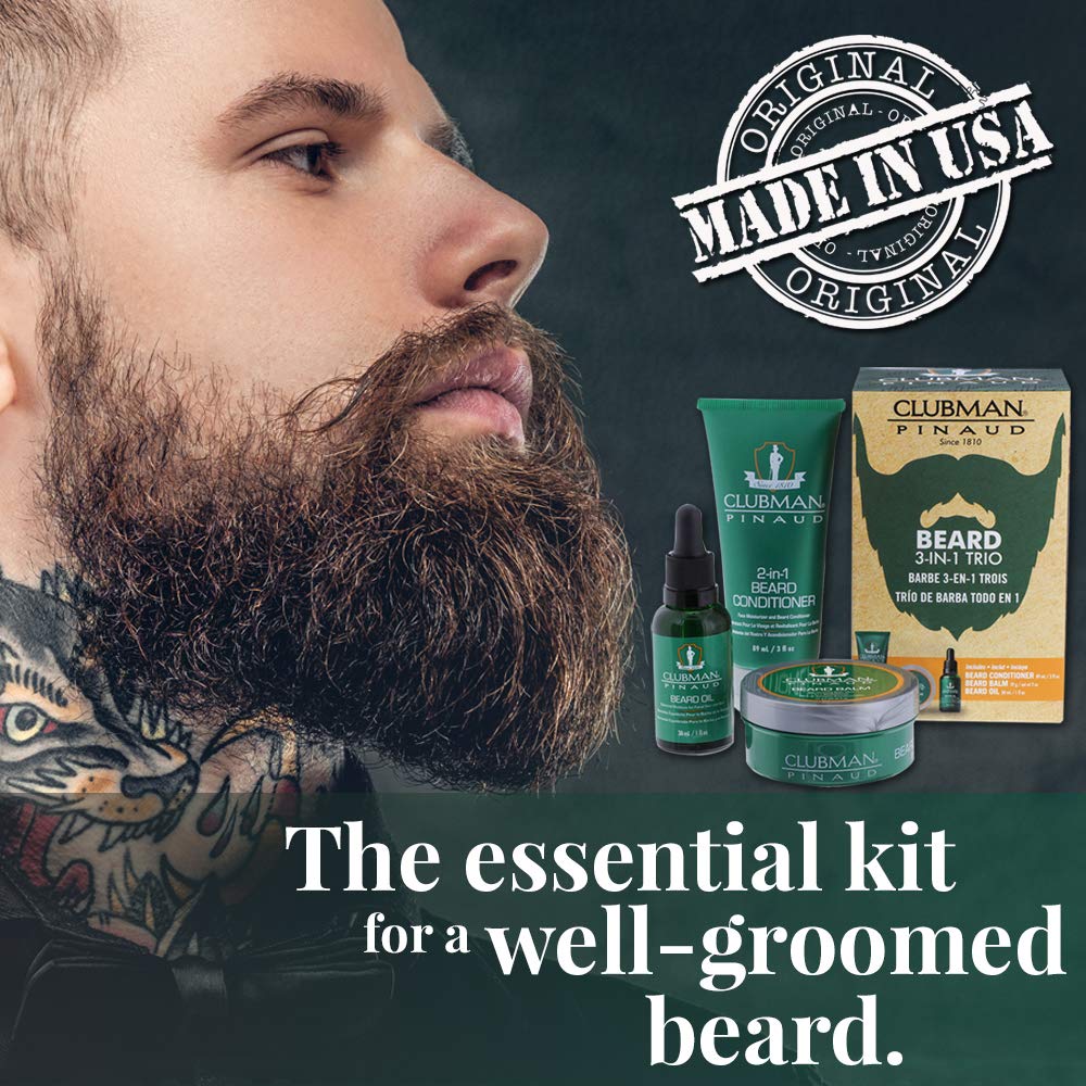Pinaud 3-in-1 Beard Kit – Includes Conditioner, Beard Oil and Balm, Starter Kit for Men