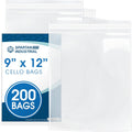 9" X 12" Self-Sealing Cellophane Bags (200 Count) Clear Poly Packaging