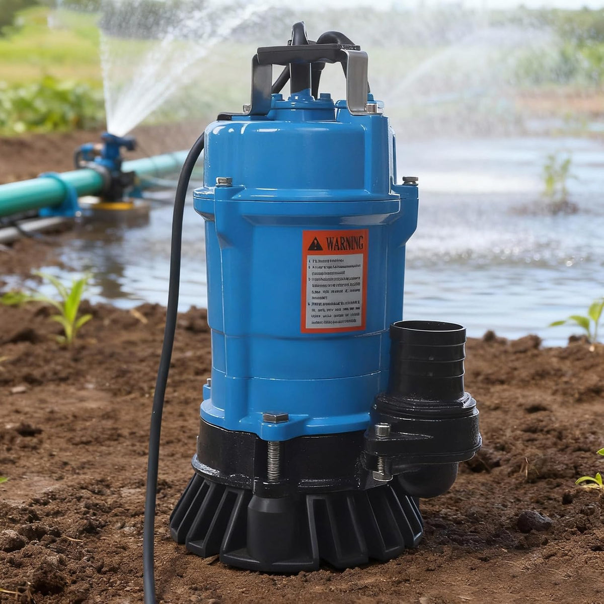 Sewage Pump, 0.75 HP Submersible Trash Pump 4226 GPH, 3420 RPM, 110V 550W Effluent Pumps for Dirty Water, 49 ft Max