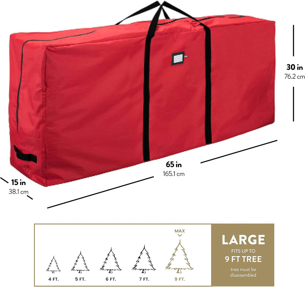 600D Oxford Fabric Large Christmas Tree Storage Bag - Fits 9 Ft Artificial Trees - Tear Proof Waterproof Christmas