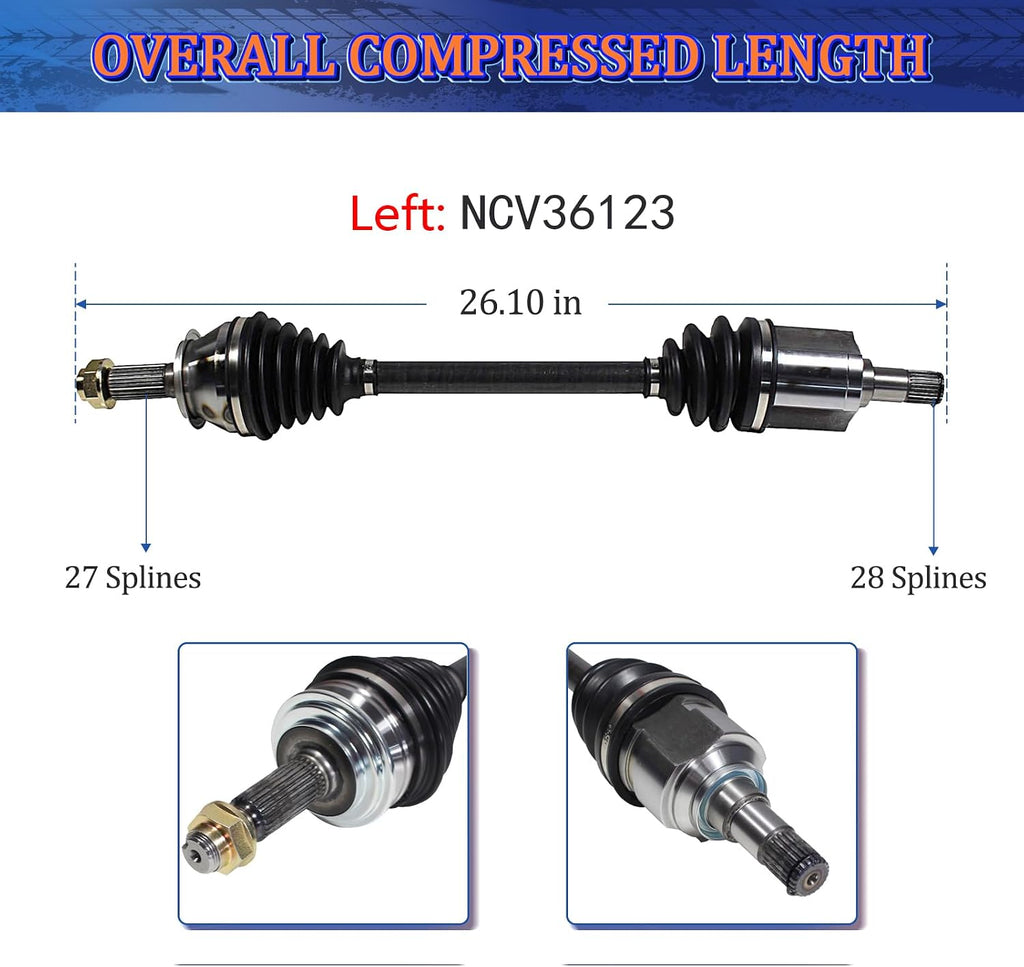 Maxfavor CV Axle Shaft Assembly fit for Honda CR-V CRV 2002-2006