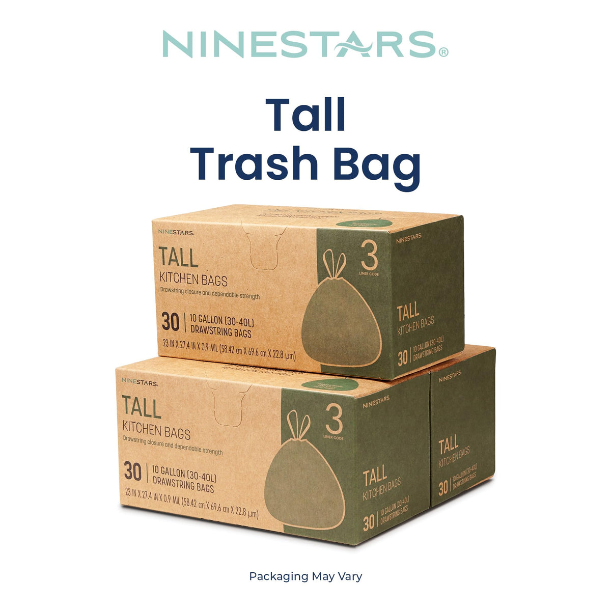 Extra Strong Trash Bags with Drawstring, Multiple Sizes 90 Count, Kitchen Drawstring trash bags 90 Trash Bags (10