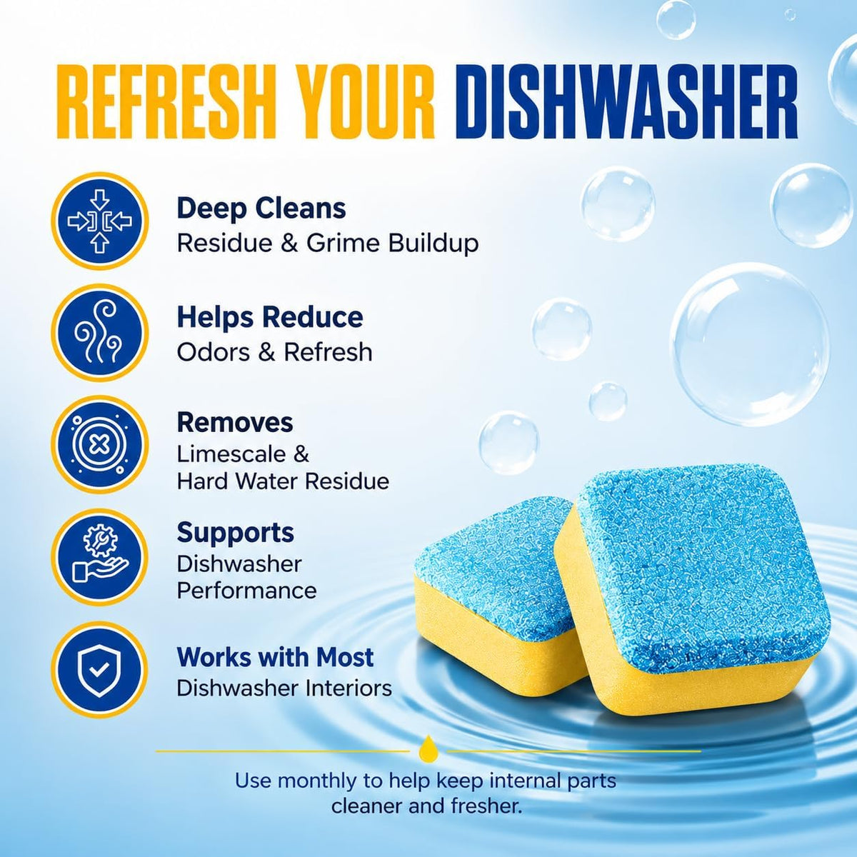 Enzyme Dishwasher Cleaner Tablets Ultra, Eliminator Odor 24 Count