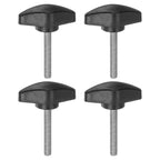 HARFINGTON 4pcs Tee Wing Knobs Thumb Screws M5 x 35mm Male Thread Black