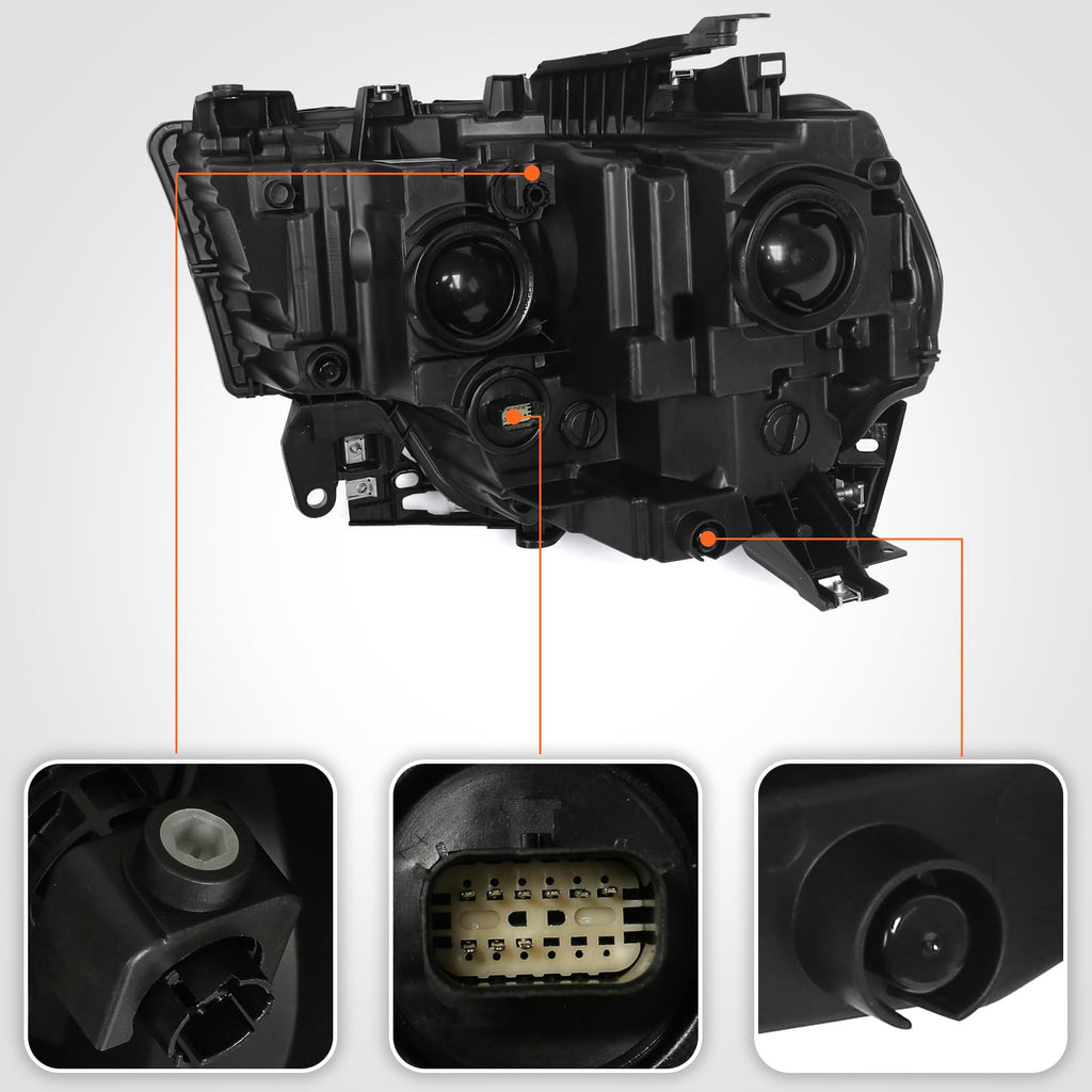 Headlight Compatible with Dodge Ram 2500 3500 2019-2024 Right Halogen