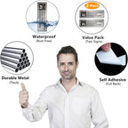 Employees Must Wash Hands Sign, (2 Pack) Self-adhesive Metal Signage for Office Bathroom, 9 x 3 Inch Waterproof