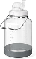 5 Gallon Glass Fermentation Jar with Wide Mouth, Stainless Handles, 1 Pack | Airtight Seal, Airlock Included, Quart &