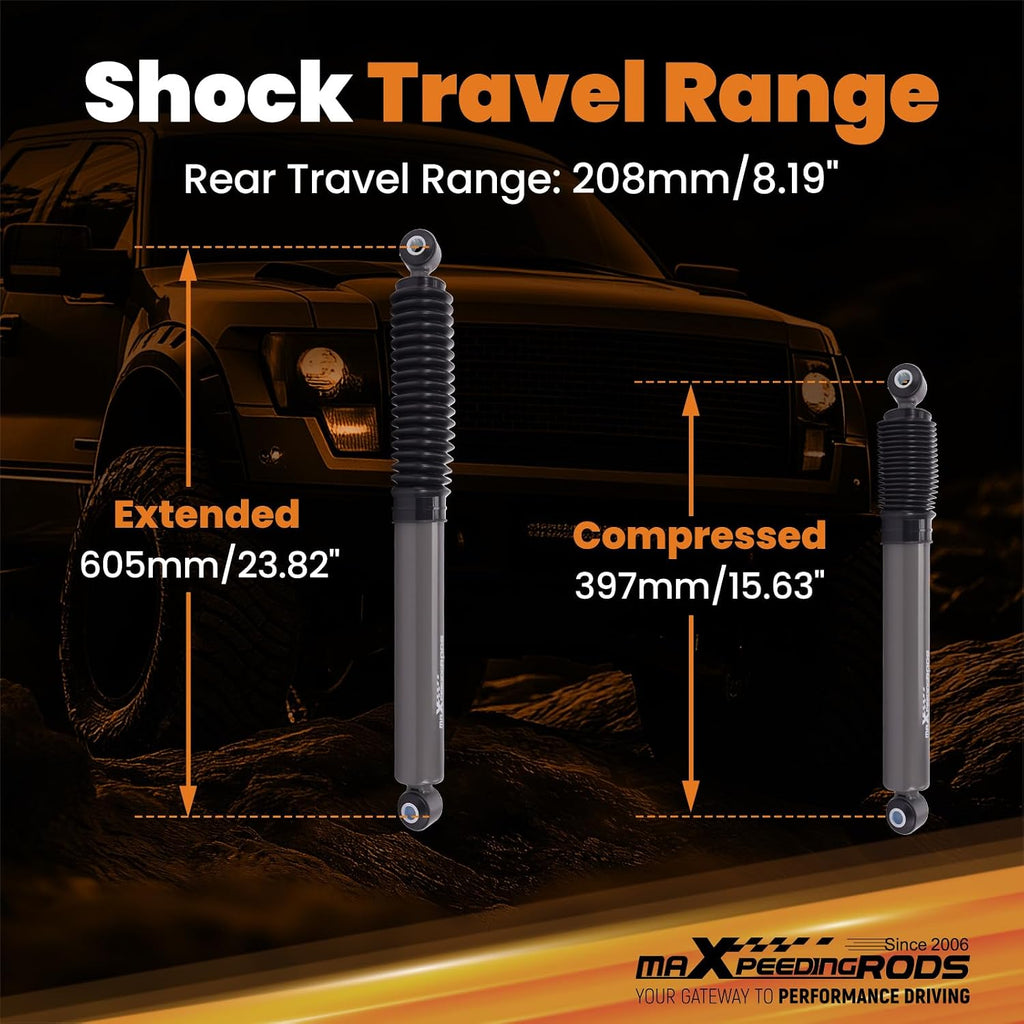 maXpeedingrods 0-2" Rear Shocks for Chevy Silverado/GMC Sierra 1500 99-07