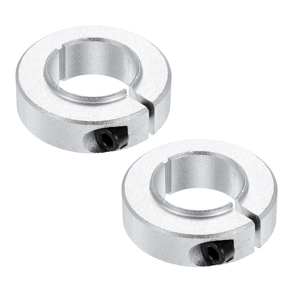 MECCANIXITY 2 Pack Shaft Collar 1" Bore Axle Collars Locking Ring Silver