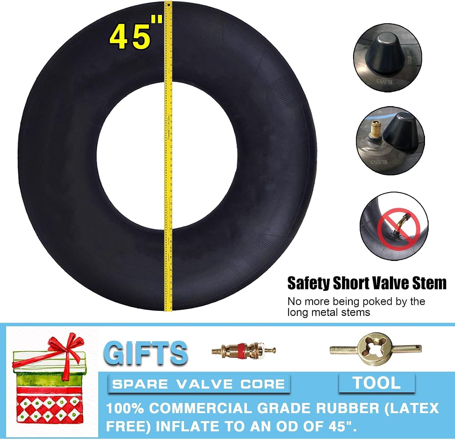 River Tube for Floating Heavy Duty Rubber Snow Tube | River Tube, Sledding Float | Pool Closing Inner Tube | Truck
