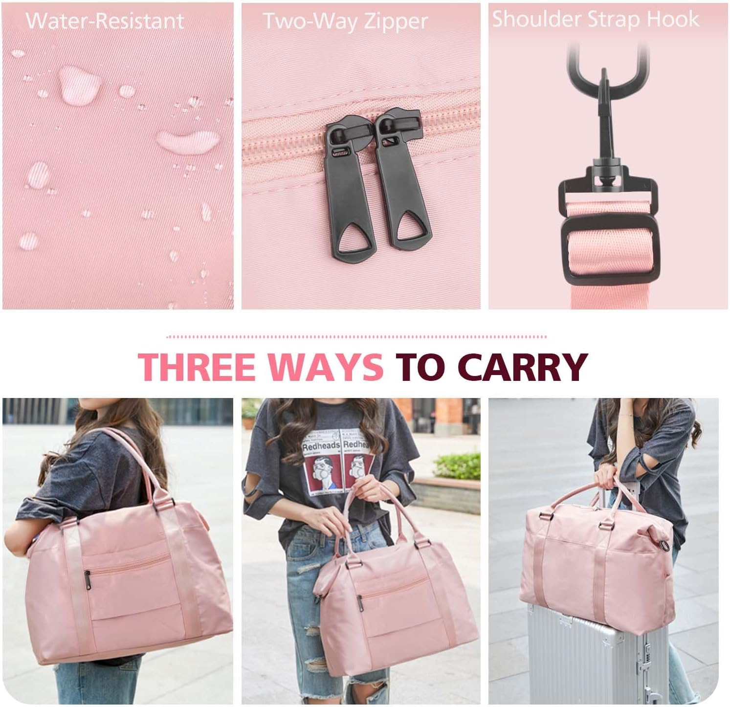 Travel Duffle Bag, Waterproof Weekender Carry On Tote Bags for Women, Sport Gym Bag for Men, Hospital Bag for Labor