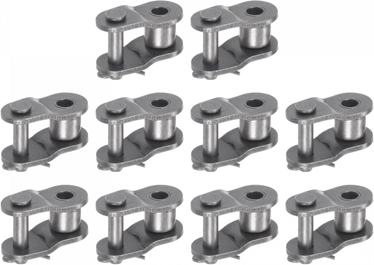 uxcell 12Pcs #50 Chain Offset Half Link Roller, 5/8" Pitch Carbon Steel, Standard Chain End Connector Split Links for 10A Chain