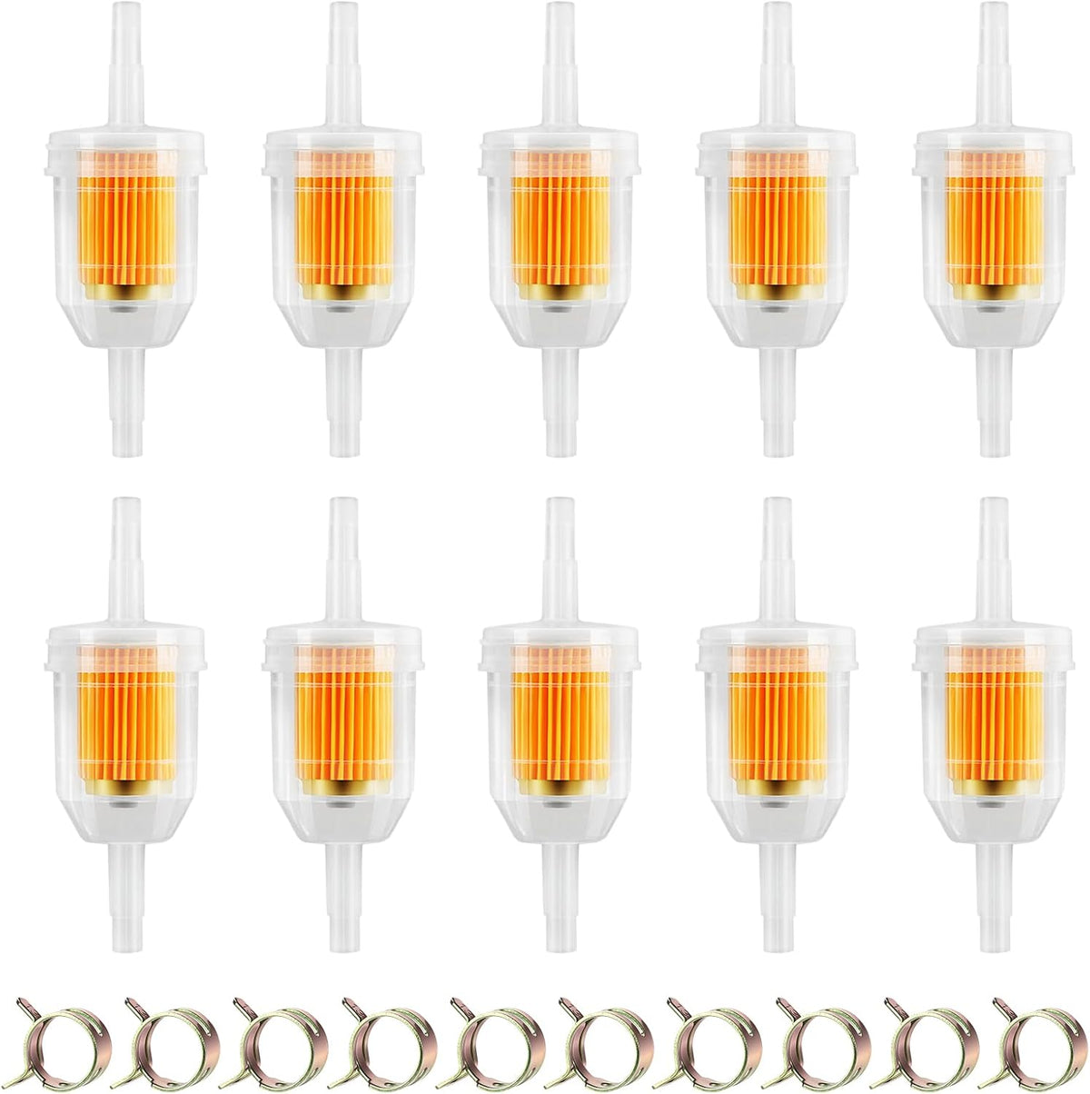 10Pcs 1/4 & 5/16 Inline Fuel Filter w/Magnet for Lawn Mower & Small Engine