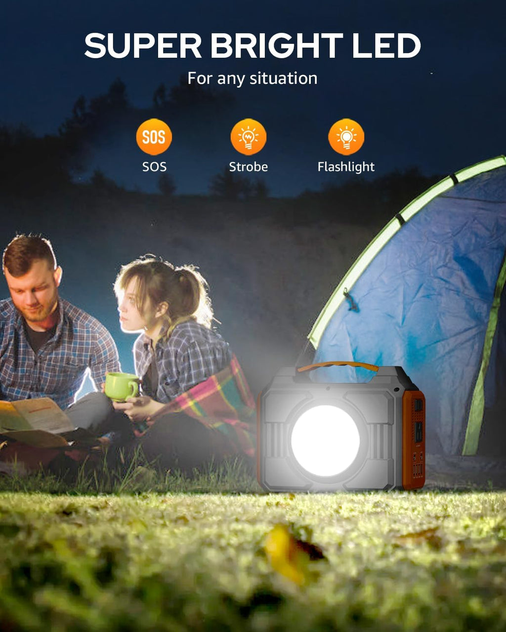 Portable Power Station 300W, Outdoor Solar Generator Backup Battery Pack 220Wh/60000mAh, Portable Laptop Charger with