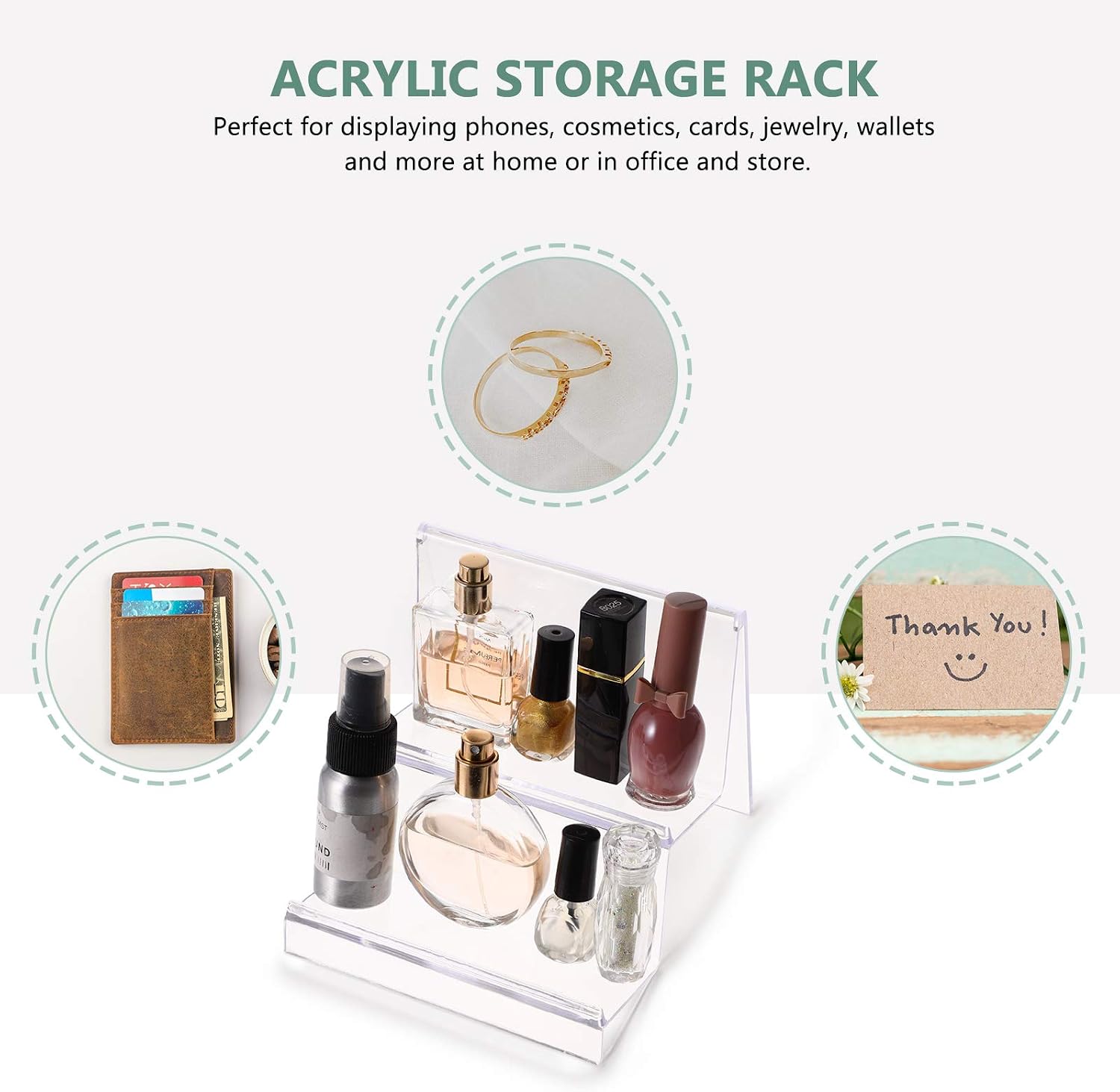 Clear Acrylic Purse Display Stand Holder Wallet Stand 2 Tier Handbag Purse Display Stand Glasses Holder Jewelry