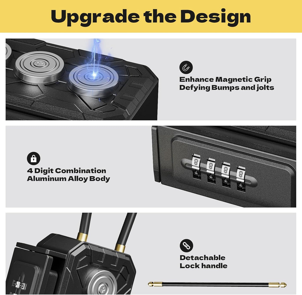 3xN52 Magnetic Key Lock Box,Magnetic Key Holder,Magnet Key Box for Under car,Hide a key with 10000+ Secure