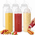 8oz Condiment Squeeze Bottles, 6 Pack Durable Plastic Sauce Bottles