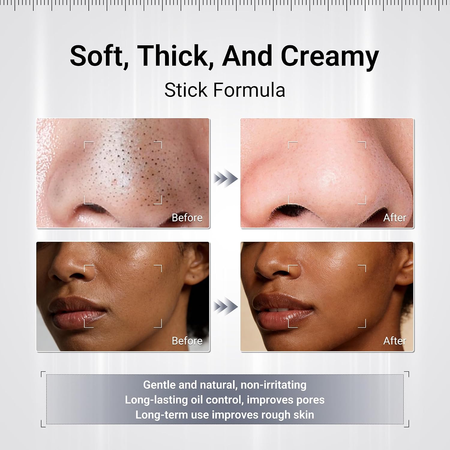 Blackhead Remover Clay Mask Stick, Volcanic Mud & Kaolin, 1.58oz | Charcoal clay mask stick for deep pore detox