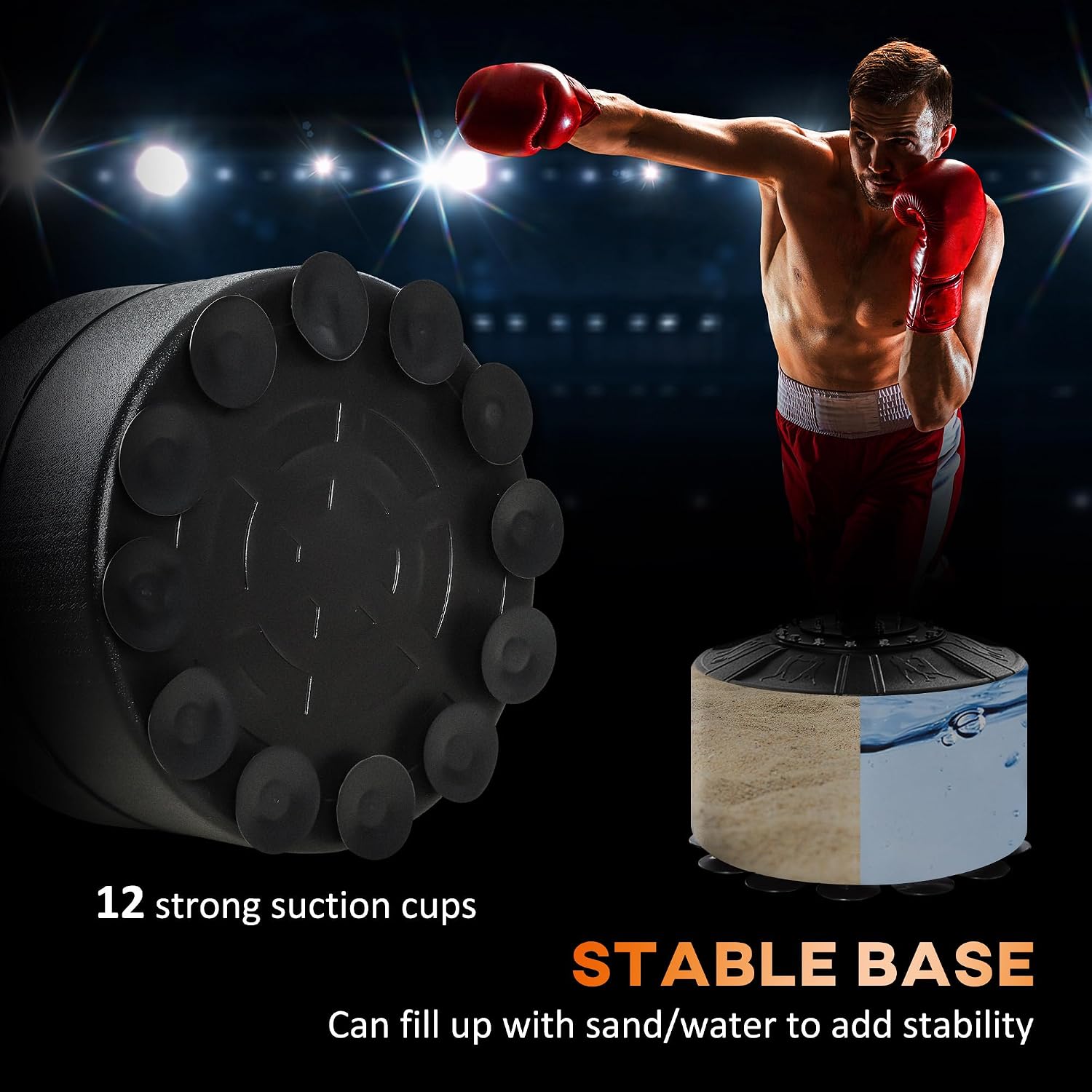 4-in-1 Punching Bag for Adults, Freestanding Boxing Bag with 2 Speed Bag, Boxing Training Equipment with 360° Relax
