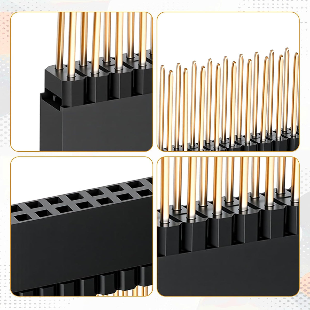 8 Pcs 2x20 (40 Pin) Extra Tall Female Header, 0.1 Inch Pitch Stacking Header for Pin Headers Socket 0.47in Needle Length