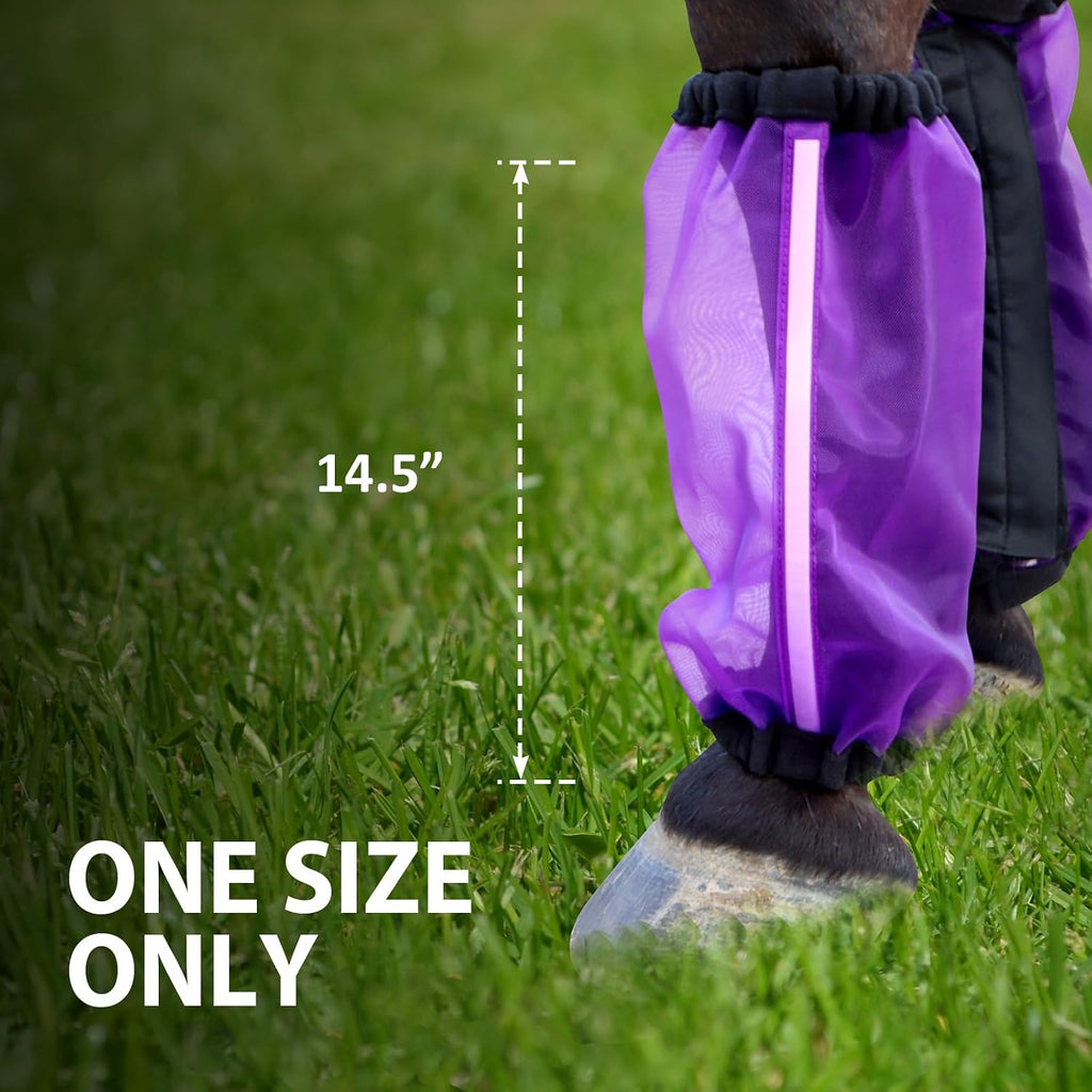 Universal Size Horse Leggings Fine Mesh Horse Fly Boots Greatly Reduce Stomping Breathable Horse Boots Leg Wraps (Set