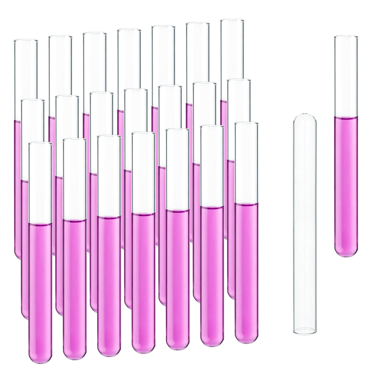 50pcs 16ml Borosilicate Glass Test Tubes, LVH1001