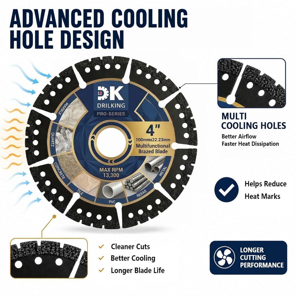 4 inch Diamond Blades, Multi-Purpose Metal Cutting Wheel - 3 Pack