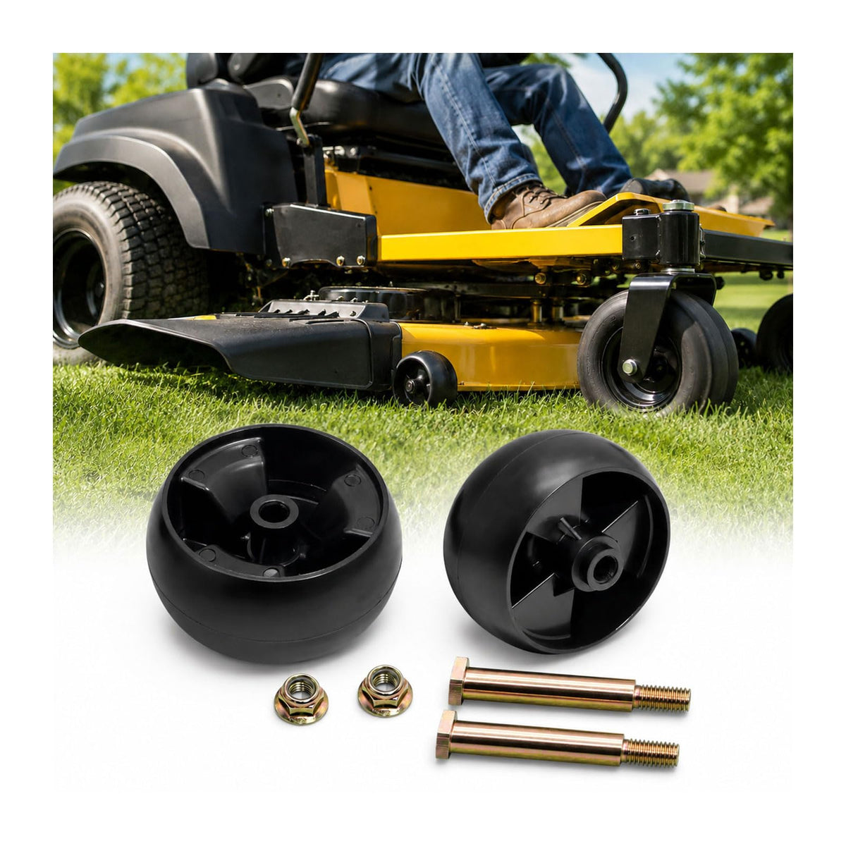 2 Pack 734-04155 Mower Deck Wheels for Troy Bilt Mustang 50 XP