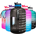 Motivational Gallon Water Bottle - with Straw & Time Marker BPA Free Large Reusable Sport Water Jug with Handle for