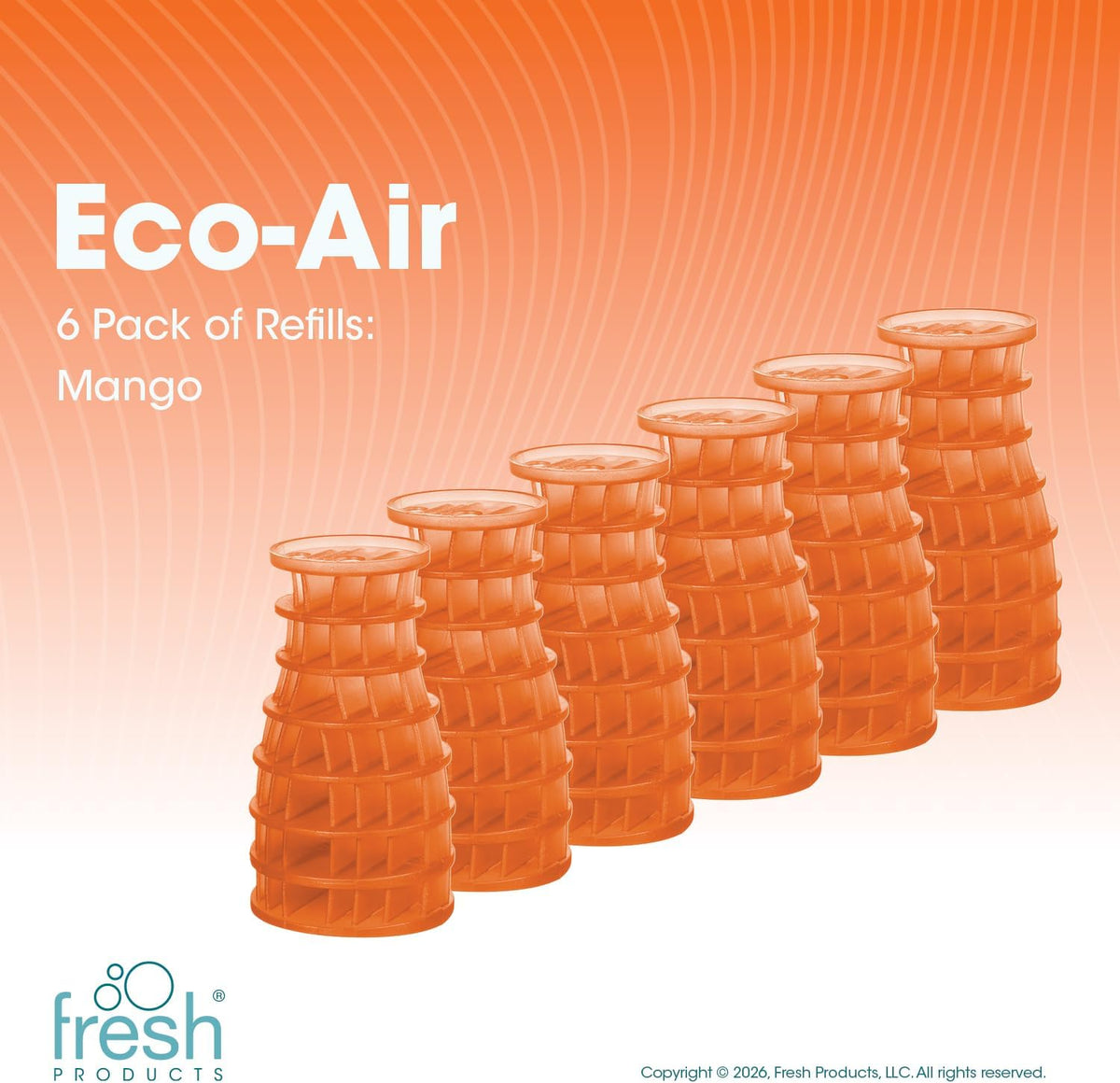 Eco Air Freshener Refill Solid Dry, Mango, 6 Pack
