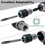 Bestwork 3pcs Adjustable Tap Socket Set, 3/8" Drive Tap Handle Tool