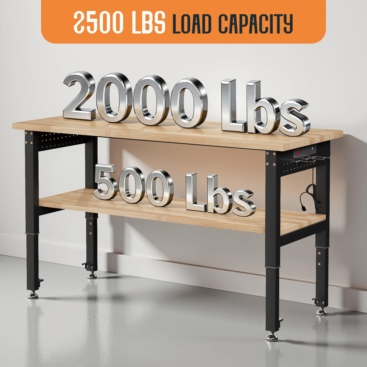 48 x 20-Inch 2-Tier Adjustable Workbench