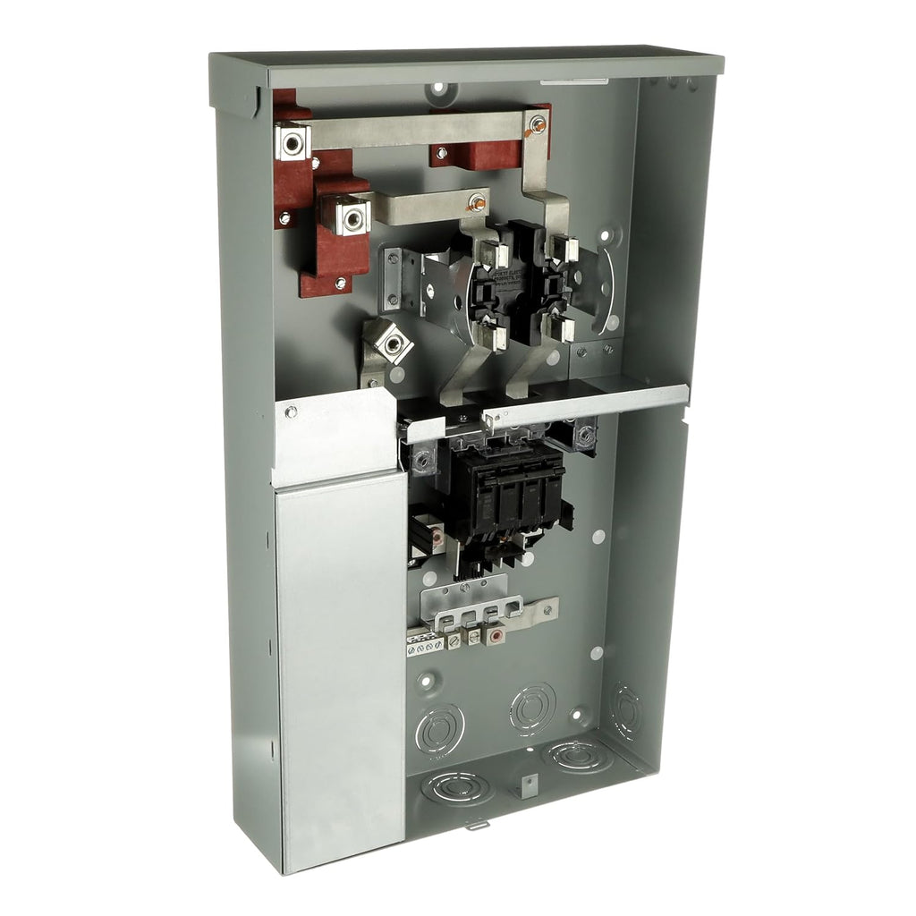 MIDWEST R281CB1ETG 200A Ringless Meter Socket Load Center • 4-Space, 8-Circuit Combo Panel with Main Breaker • Overhead/Underground Feed • Outdoor Enclosure • Surface Mount