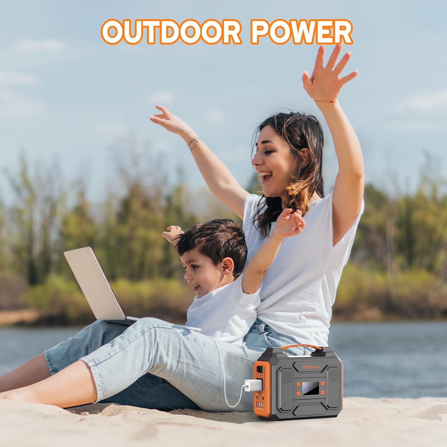 Solar Generator with Panel, 300W Portable Power Station with Solar Panel 40W, 110V Pure Sine Wave AC Outlet Electric