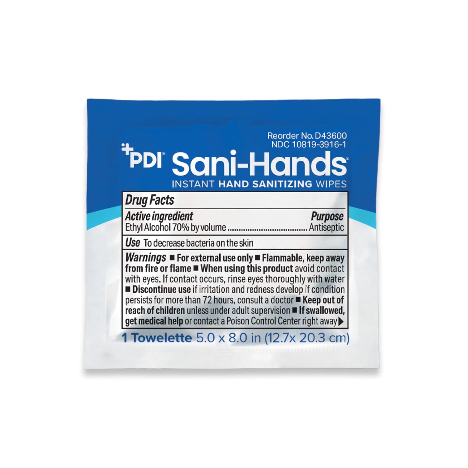 Sani-Hands Hand Sanitizer Wipes 100 Packets Per Box