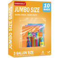 3 Gallon Large Zipper Bags for Storage, 16" x 19" (10 Count)