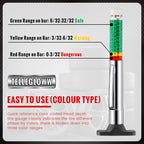 Tellegloww 50 Pcs Tire Tread Depth Gauge Color Coded, White and Green