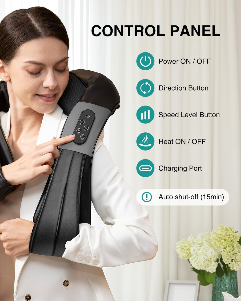 Shiatsu Neck Massager with Heat for Pain Relief Deep Tissue, 2026 Upgraded 3D Back Shoulder Kneading Massage Pillow
