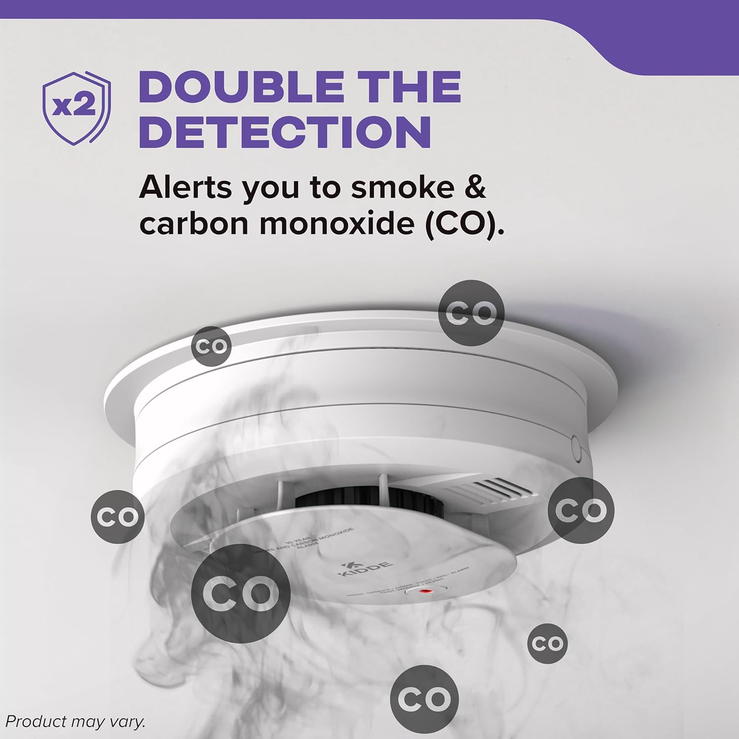 Hardwired Smoke & Carbon Monoxide Detector, AA Battery Backup Smoke Alarm, Interconnectable, LED Warning Light