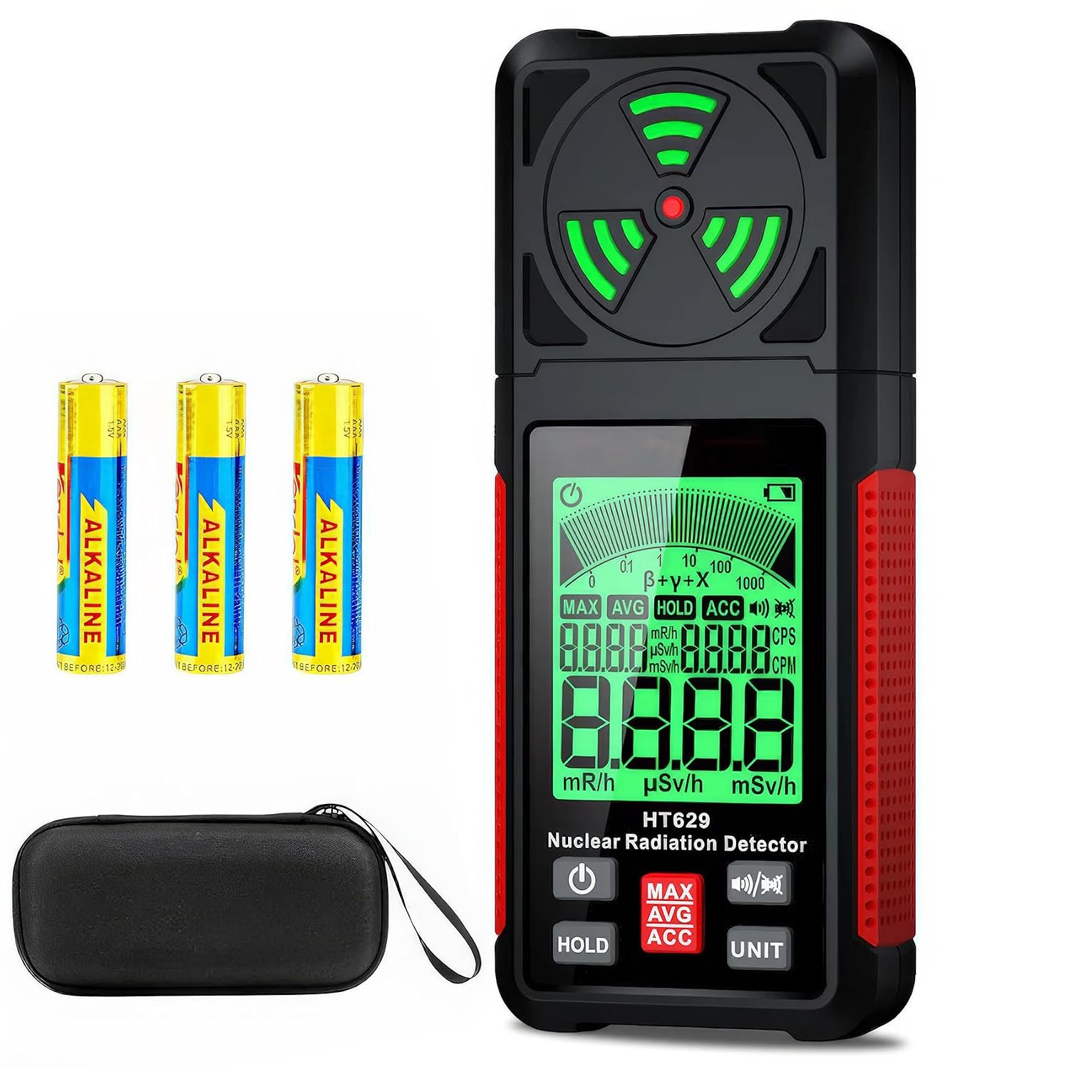 Geiger Counter Intendvision Nuclear Radiation Detector - Portable Radiation Dosimeter Tester Beta Gamma X-ray