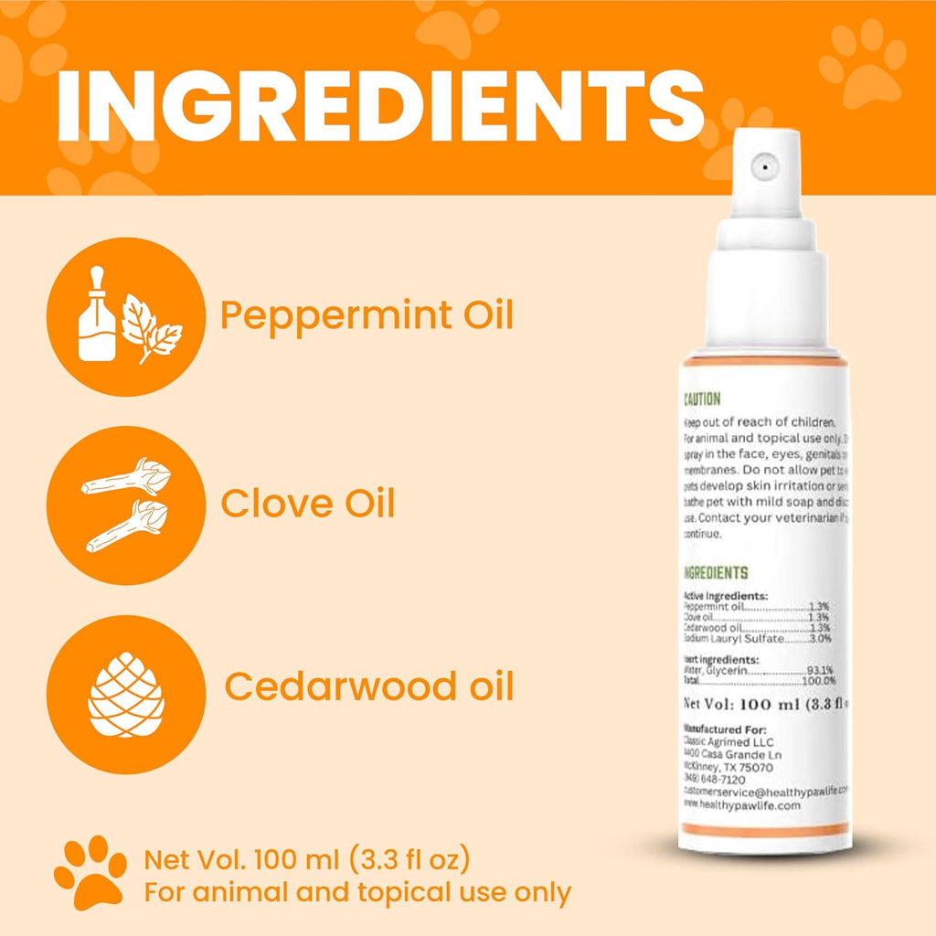 Plant-Based Flea & Tick Spray for Dogs & Cats, 100mL