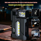 EDC Flashlight Rechargeable, 270°Rotation Magnetic Keychain Flashlight,400 Lumens Portable Flat Mini Flashlights