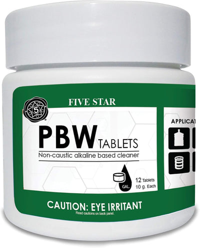 PBW Tablets - 10 g(1 Tablet Per 1 Gallon of Water) 12ct - Growler, Carboy, Keg Cleaner