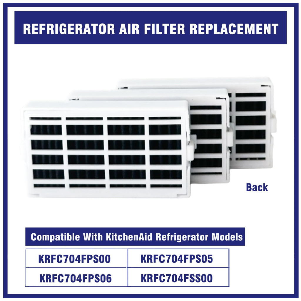 3 Pcs Refrigerator Air Filter for KitchenAid KRFC704FPS06, KRFC704FPS00